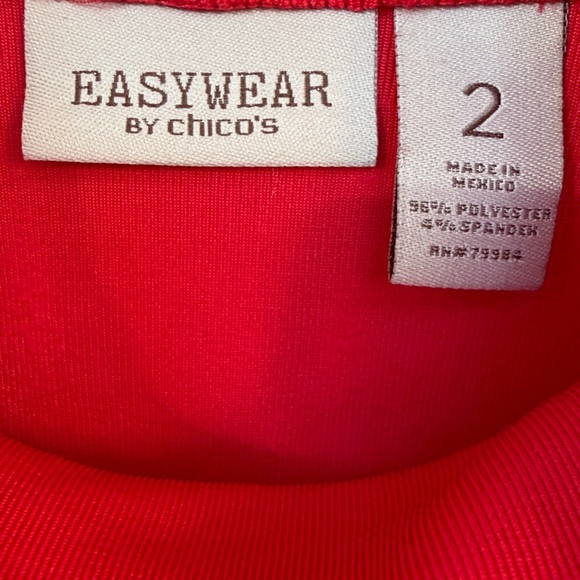 Chico's Vibrant Red Short Sleeve Top - Picture 2 of 3